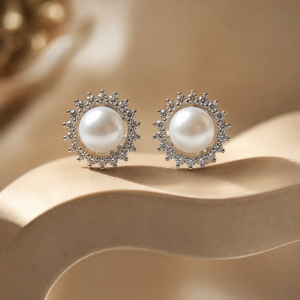 Royal Pearl Sunburst Stud Earrings