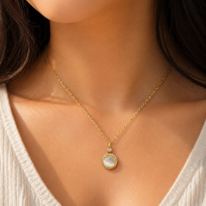 Celestial Halo Shell Pendant Necklace