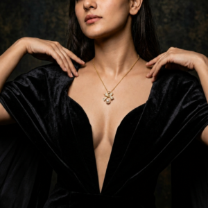 Bow Knot Pearl Drop Pendant Necklace
