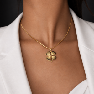 Golden Clover Elegance Pendant Necklace