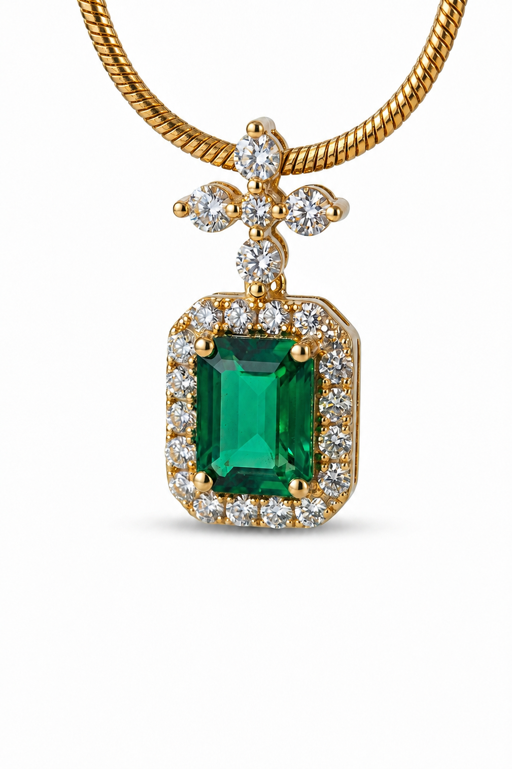 Green Emerald Royale Pendant Necklace