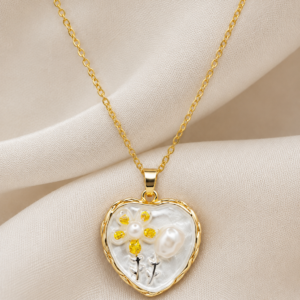 Heart-Shaped Pearl Pendant Necklace