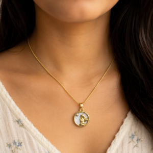 Celestial Medallion Angel Charm Pendant Necklace