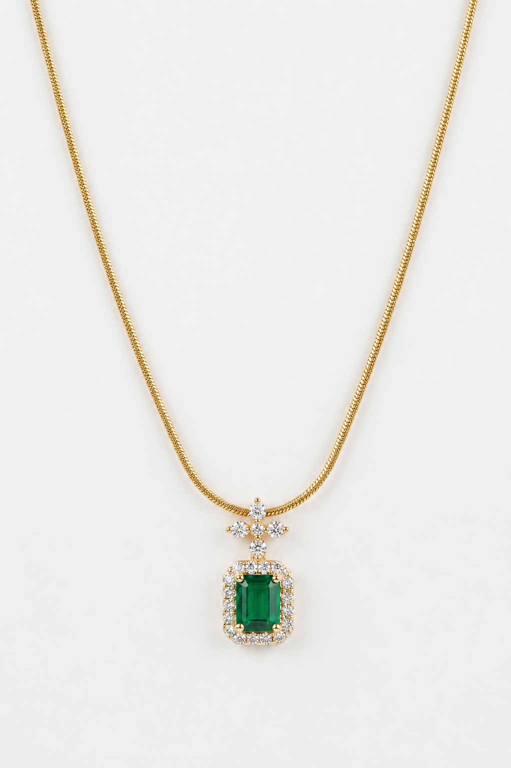 Green Emerald Royale Pendant Necklace - Image 2