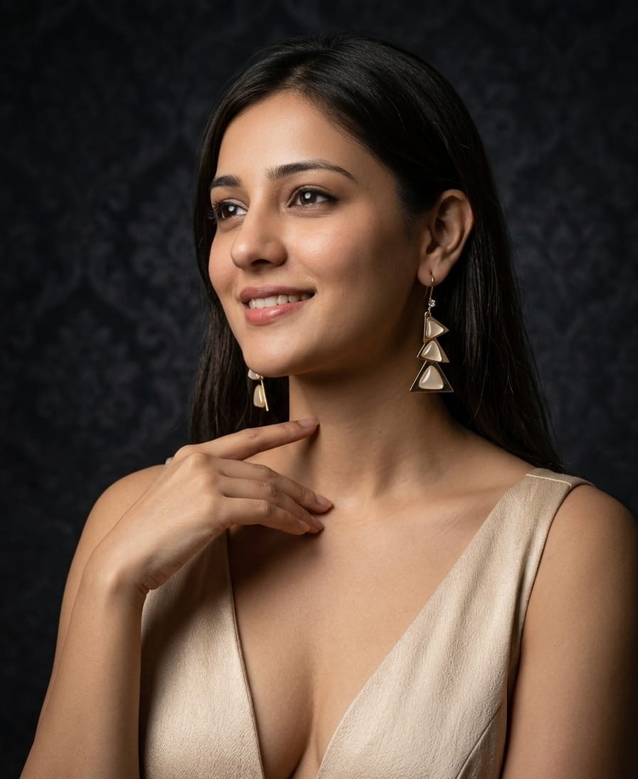 Golden Prism Drop Earrings - Image 2