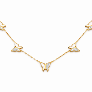 White Enamel Butterfly Necklace