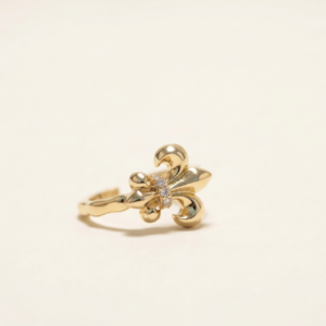Elegance Swirl Crystal Gold Ring