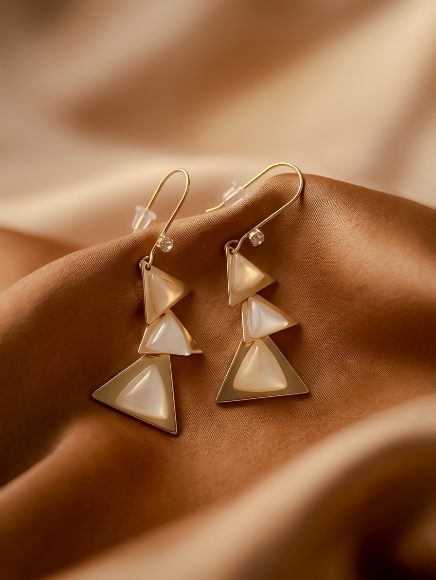 Golden Prism Drop Earrings - Image 3