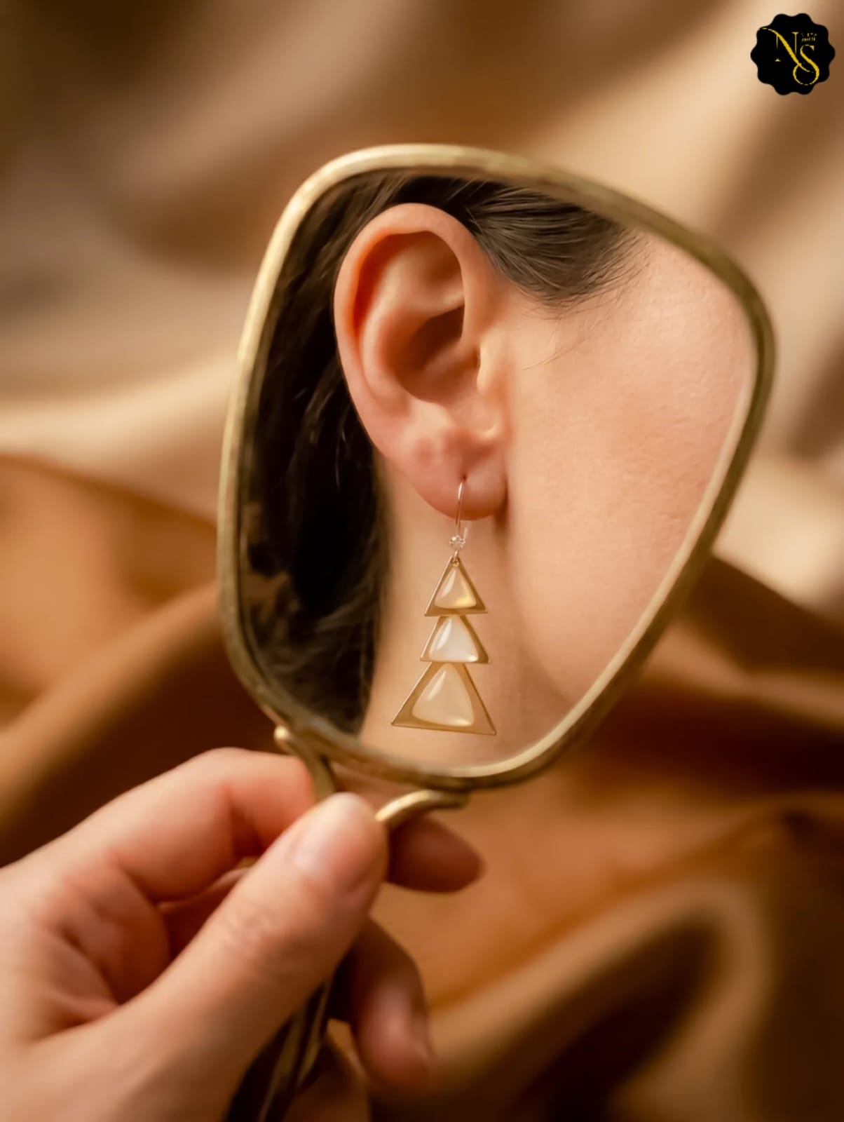 Golden Prism Drop Earrings - Image 4