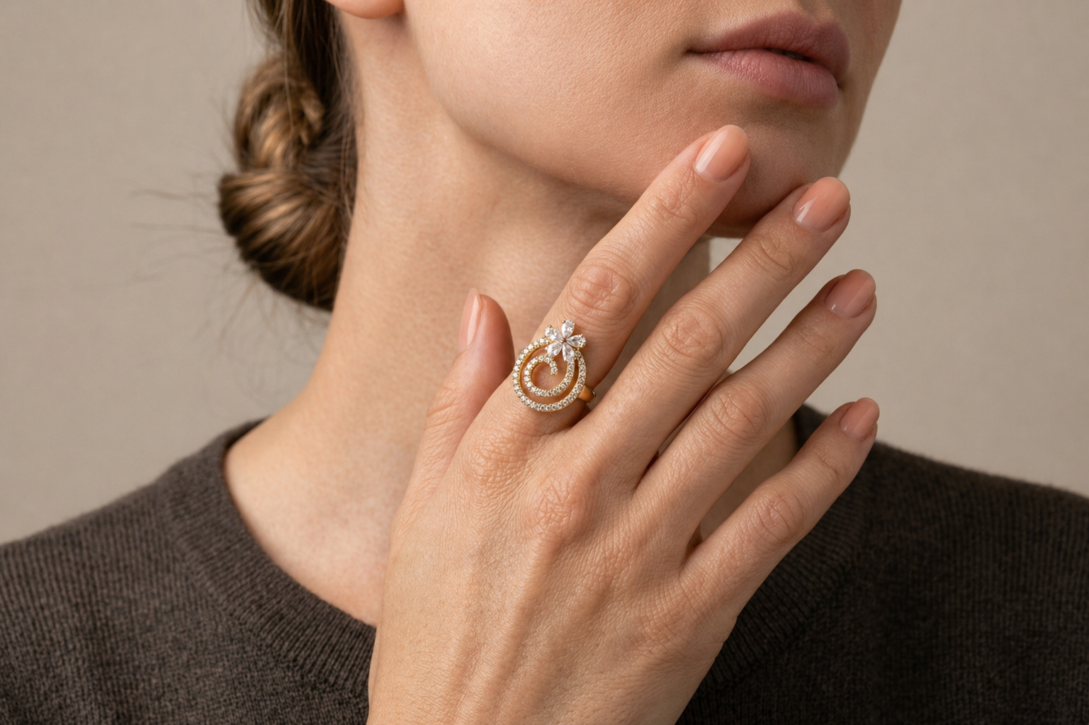 Royal Spiral Bloom Ring