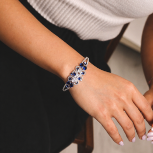 Rachel Sapphire Blue CZ Designer Bracelet