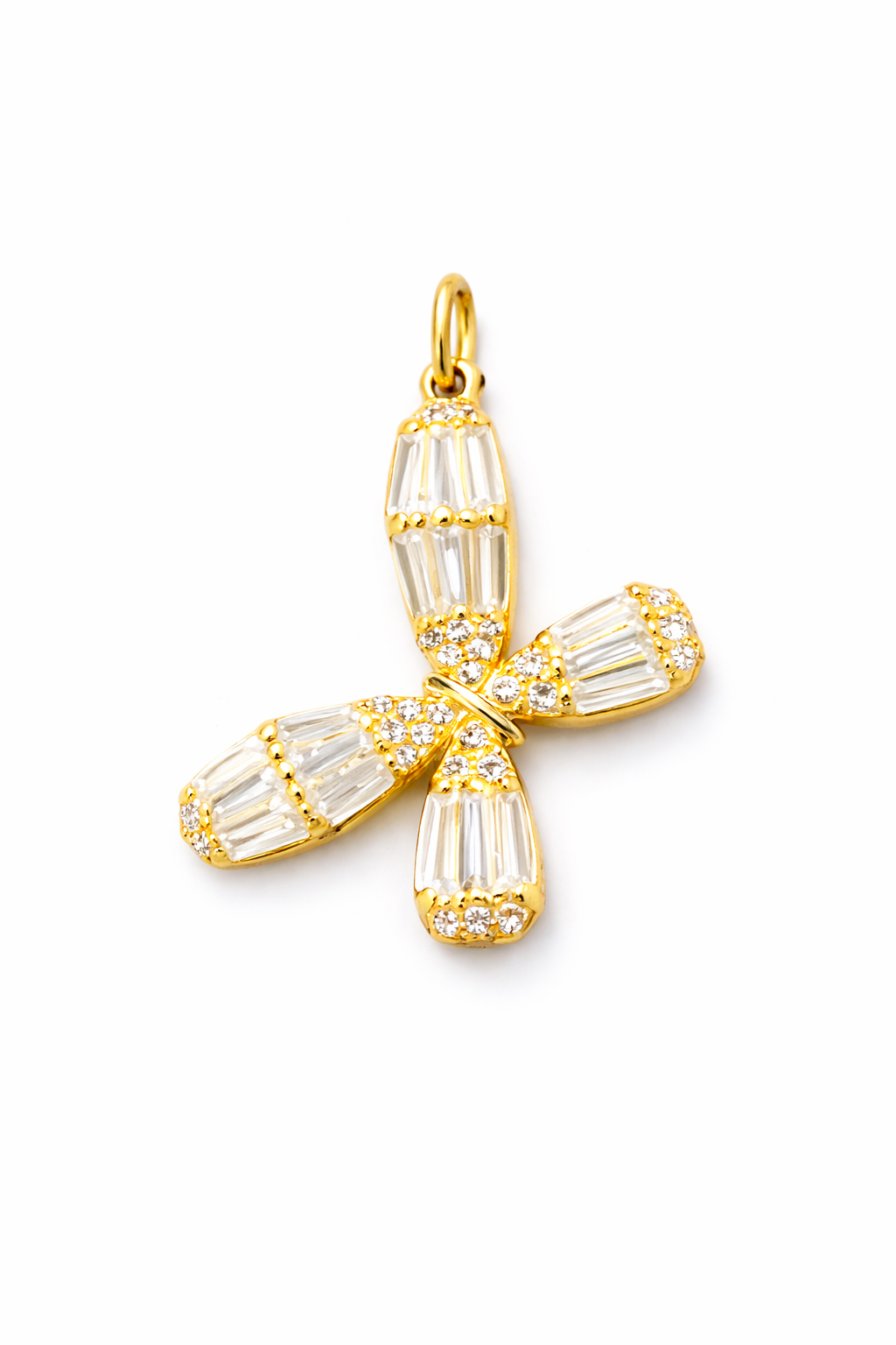Radiant Cross Baguette Pendant Necklace - Image 3