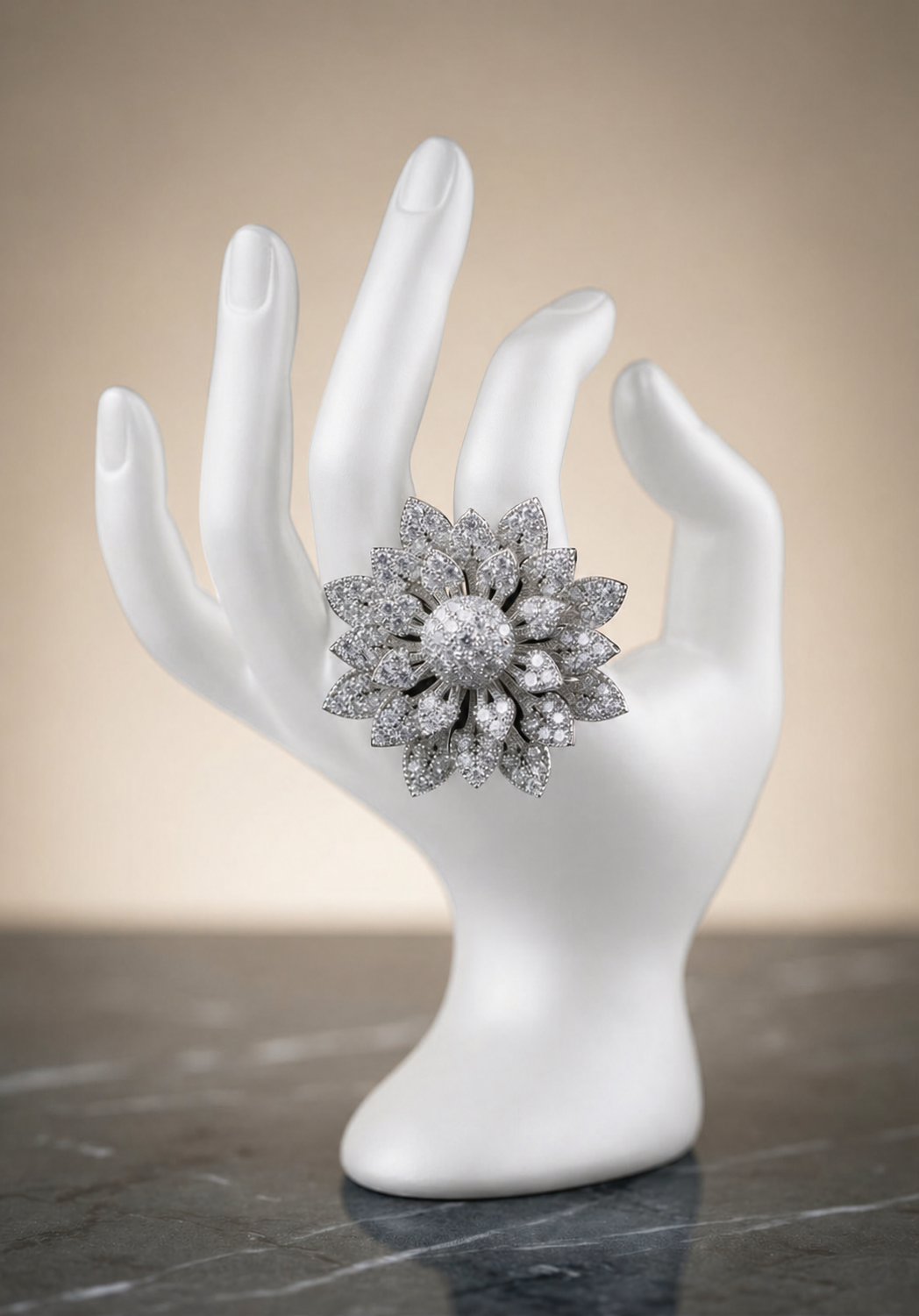 Royal Bloom Luxe Crystal Ring - Image 3