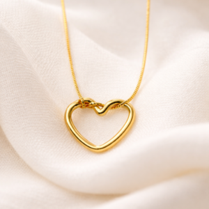 Minimal Open Heart Pendant Necklace