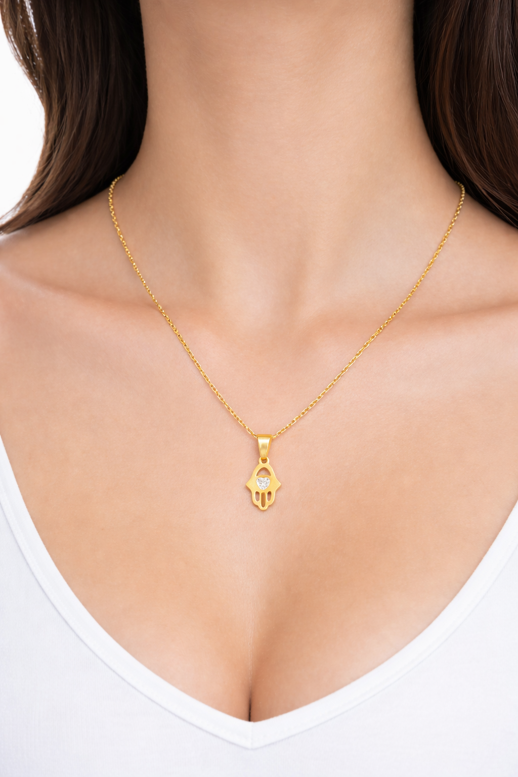 Hamsa Protection Crystal Necklace - Image 2