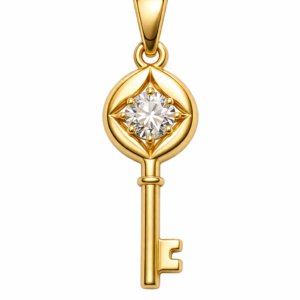 Golden Key Sparkle Pendant Necklace