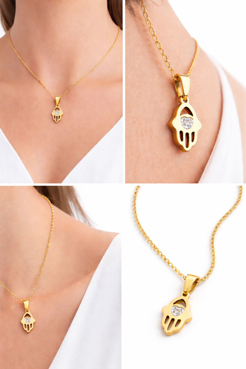 Hamsa Protection Crystal Necklace - Image 5